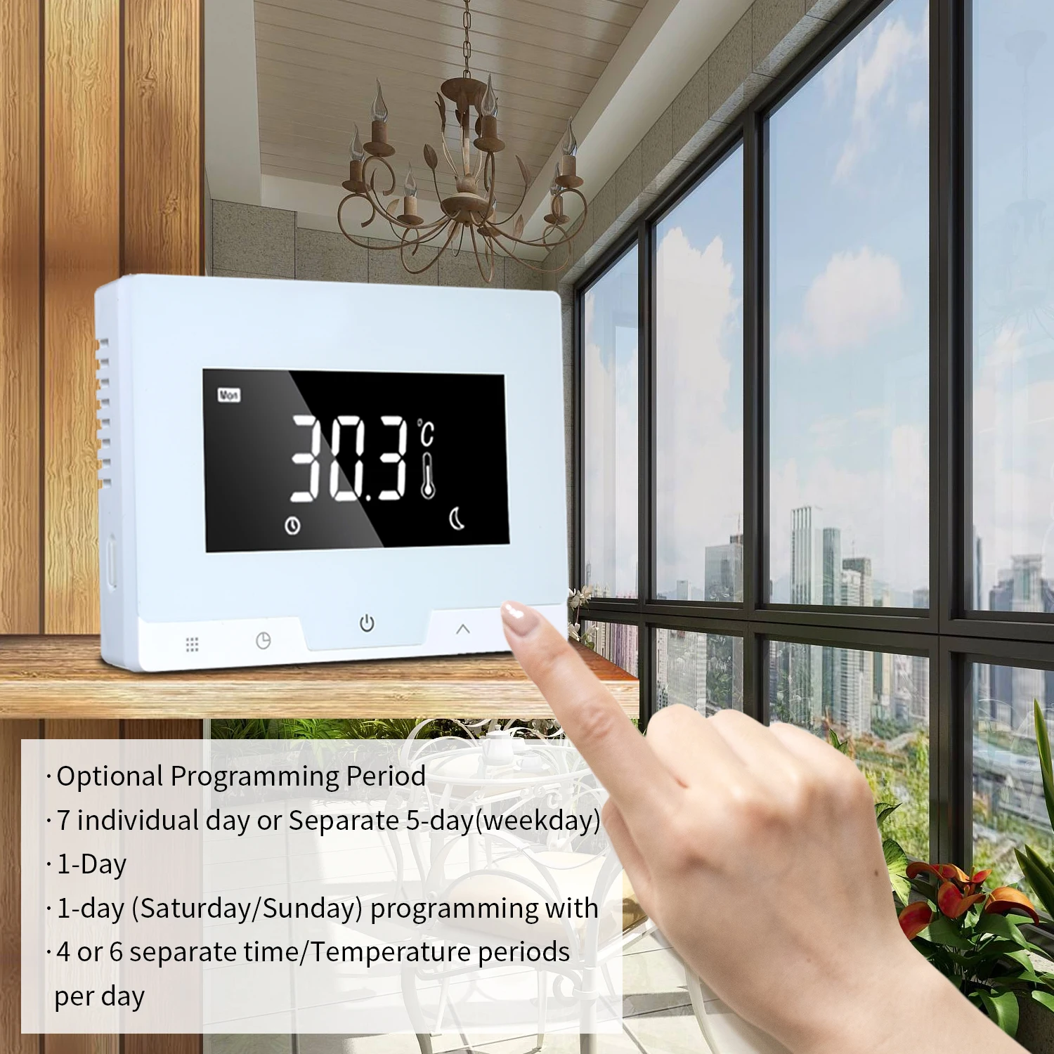 Wireless Smart Thermostat Programmable Thermoregulator APP Voice Remote Control Wall Mount Touchscreen Temperature Controller
Wireless Smart Thermostat Programmable Thermoregulator APP Voice Remote Control Wall Mount Touchscreen Temperature Controller