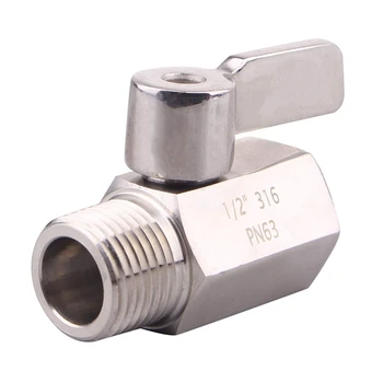 316 Stainless Steel Mini Ball Valve(1/2 inch Female x Male) NPT Thread, Water Flow Regulator Head Control Valve
316 Stainless Steel Mini Ball Valve(1/2 inch Female x Male) NPT Thread, Water Flow Regulator Head Control Valve