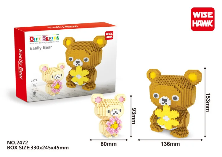 Wise hawk wisehawk Diamond Tiny Granule Educational Fight Inserted-Plastic Building Block Toys 2472 Bear
Wise hawk wisehawk Diamond Tiny Granule Educational Fight Inserted-Plastic Building Block Toys 2472 Bear