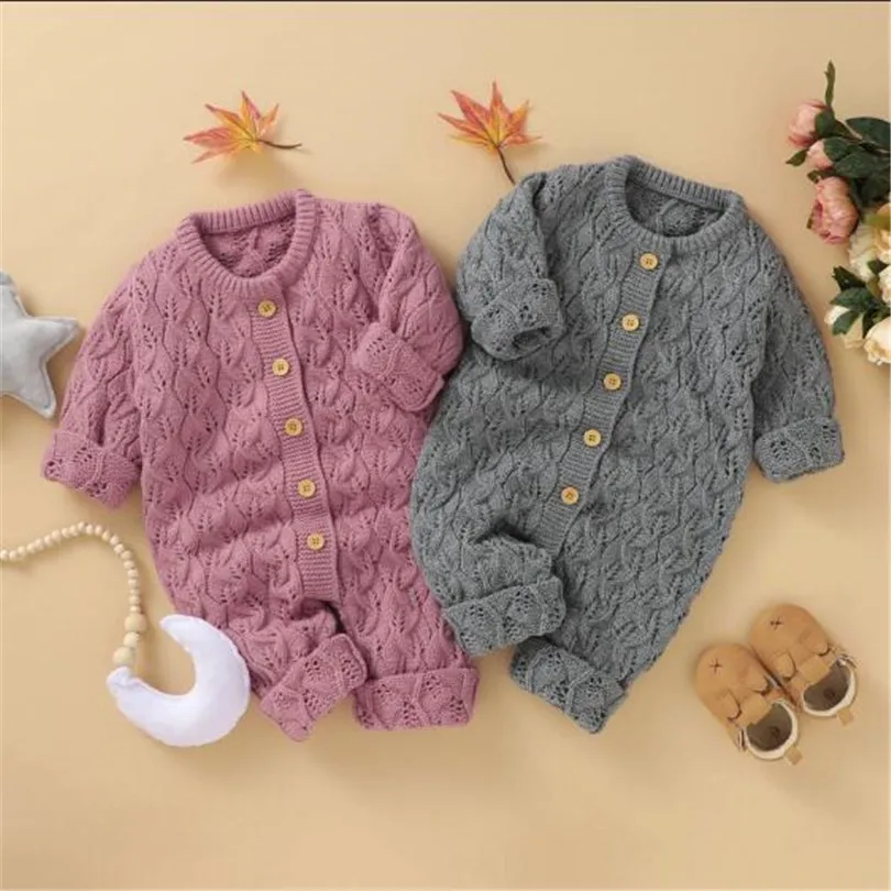 Фото Knitted Baby Romper Autumn Newborn Girl Jumpsuit Boy Knit Clothes Toddler Jumpsuits | Мать и ребенок