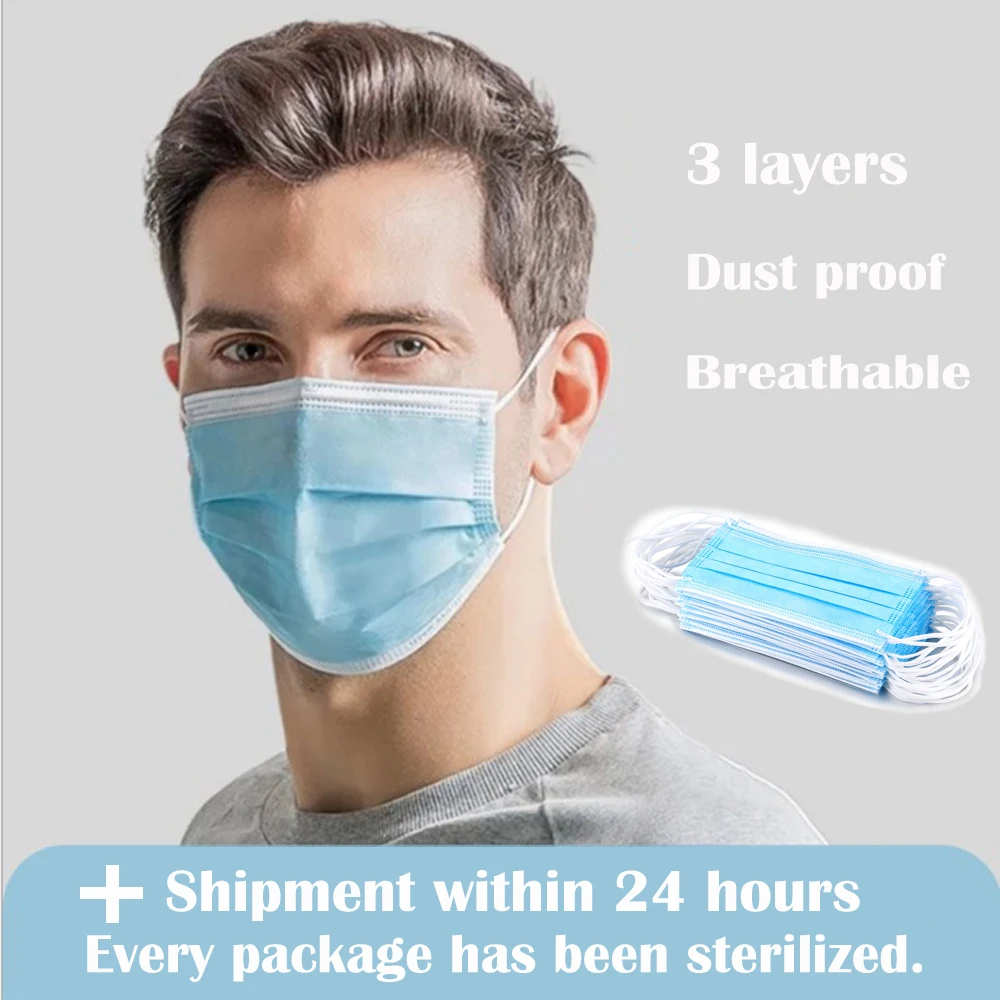 100Pcs/Lot Disposable Masks 3-layer Non-Woven Masks Anti Virus Dust Mouth Face Mask Protection Soft Protective Mask
100Pcs/Lot Disposable Masks 3-layer Non-Woven Masks Anti Virus Dust Mouth Face Mask Protection Soft Protective Mask