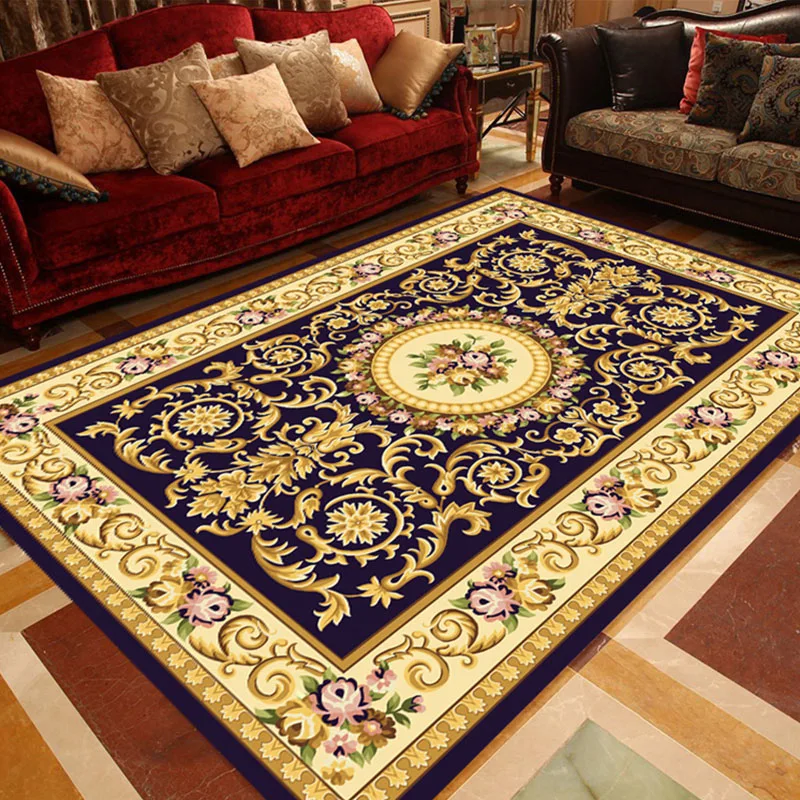

Retro Persian Floral Rug Non Skid Washable Carpet for Bedroom Living Room Kitchen QP2