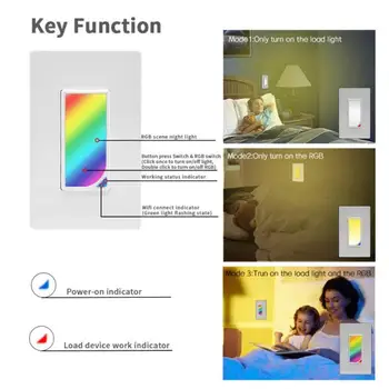 RGB Wifi Wall LED Scene Light Switch WIFI Wireless APP Remote Controlling Smart Home Touch Switches Works for Alexa/Google Home
RGB Wifi Wall LED Scene Light Switch WIFI Wireless APP Remote Controlling Smart Home Touch Switches Works for Alexa/Google Home
