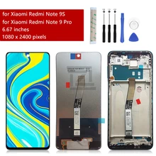 Ensemble écran tactile LCD avec châssis, 6.67 pouces, pièce de rechange pour Xiaomi Redmi Note 9S Pro=