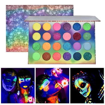 24 Colors Glow Neon Eyeshadow Palette Matte Glitter Shimmer Glow in the Dark Fluorescent Eye Shadows Makeup Smoky Party Makeup
24 Colors Glow Neon Eyeshadow Palette Matte Glitter Shimmer Glow in the Dark Fluorescent Eye Shadows Makeup Smoky Party Makeup