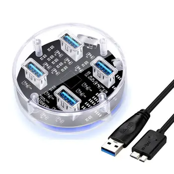 GloryStar USB 3.0 HUB Computer Expansion 4 Ports Splitter Transparent Desktop HUB with Blue LED
GloryStar USB 3.0 HUB Computer Expansion 4 Ports Splitter Transparent Desktop HUB with Blue LED