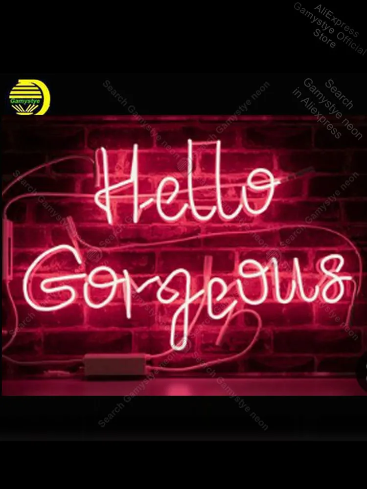Neon Sign for Hello Gorgeous neon Light Outdoor a Frame Crown Roya Tube Shop Motorcycle sign Cold | Лампы и освещение