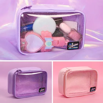 Transparent Pink PVC Flap Cosmetic Bags Women Travel Wash Bags Organizer Makeup Bag Beauty Case Necessarie Feminina Wholesale 
Transparent Pink PVC Flap Cosmetic Bags Women Travel Wash Bags Organizer Makeup Bag Beauty Case Necessarie Feminina Wholesale