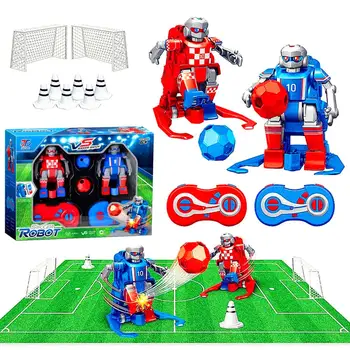 RC Soccer Robots 2.4GHz Wireless Remote Control Robot With 2 Soccer Goals Indoor Outdoor Soccer Ball Games Toys Set Best Gift