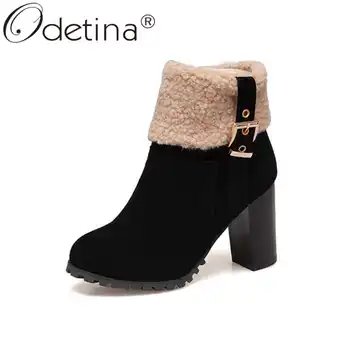 Odetina Women New Faux Suede Round Toe Buckle Snow Boots Ladies Turned-over Edge Block Extreme High Heel Side Zipper Ankle Boots
Odetina Women New Faux Suede Round Toe Buckle Snow Boots Ladies Turned-over Edge Block Extreme High Heel Side Zipper Ankle Boots