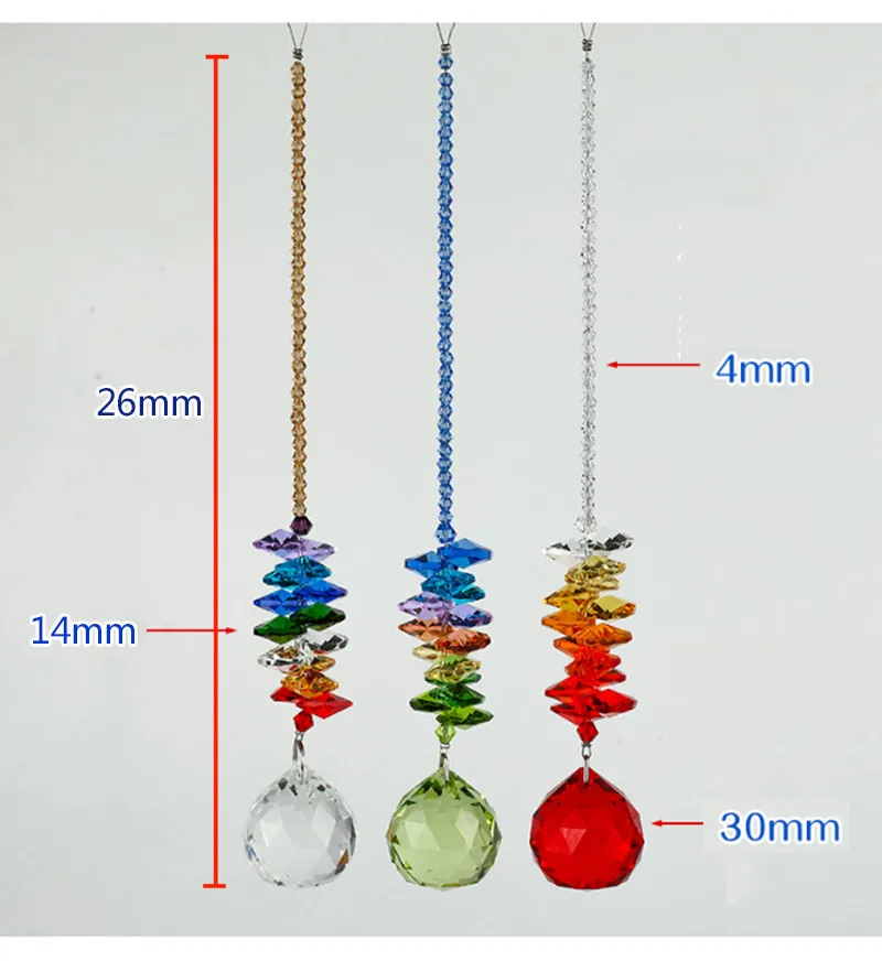 Description Picture 3 of itemCrystal Prism Suncatcher 3cm Faceted Ball Chandelier Part Rainbow Maker Window Hanging Ornament Home Garden Wedding Decor Crafts