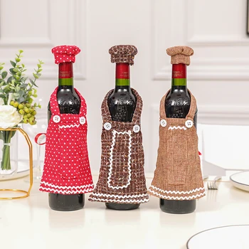 Christmas Wine Bottle Cover New Year Party Linen Apron Shape Champagne Bottle Cover Restaurant Hotel Home Table Wine Bottle Set 
Christmas Wine Bottle Cover New Year Party Linen Apron Shape Champagne Bottle Cover Restaurant Hotel Home Table Wine Bottle Set