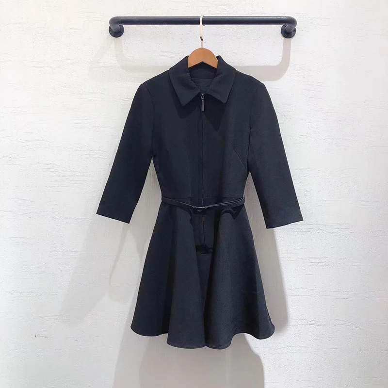 Long sleeve women Dress Elegant ladies 2019 Autumn black Sash Belt female Dress mini Fashion Streetwear dress 
Long sleeve women Dress Elegant ladies 2019 Autumn black Sash Belt female Dress mini Fashion Streetwear dress