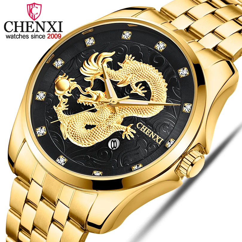 CHENXI Mens watches Top Brand Luxury Full Steel Golden Quartz Watch Men's Waterproof Clock Date Wristwatches Relogio Masculino
CHENXI Mens watches Top Brand Luxury Full Steel Golden Quartz Watch Men's Waterproof Clock Date Wristwatches Relogio Masculino
