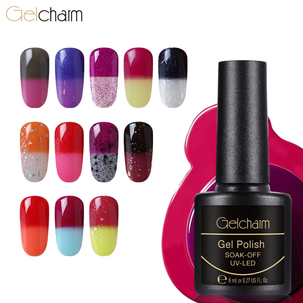 Gelcharm 8ML Temperature Color-Changing Gel Polish UV LED Soak Off Gel Nail Varnish Lacquer Gloss Nail Art Salon Manicure
Gelcharm 8ML Temperature Color-Changing Gel Polish UV LED Soak Off Gel Nail Varnish Lacquer Gloss Nail Art Salon Manicure