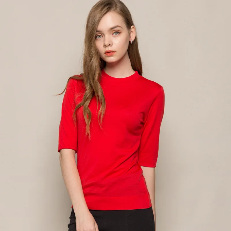 Five-minute Sleeve Undercut Sweater, Pullover, Solid-color shirt, Medium-sleeve, Slim, Pure Wool Knitted Shirt, Round Collar
Five-minute Sleeve Undercut Sweater, Pullover, Solid-color shirt, Medium-sleeve, Slim, Pure Wool Knitted Shirt, Round Collar