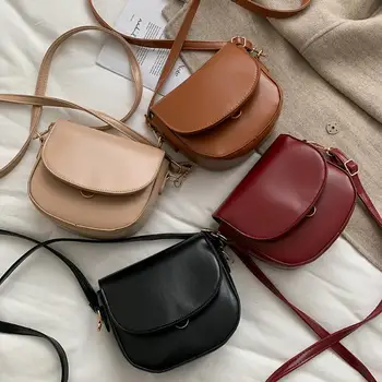 Fashion Solid Messenger Bag Women Retro Leather Semicircle Shoulder Small Personality Handbag Ladies Birthday Present
Fashion Solid Messenger Bag Women Retro Leather Semicircle Shoulder Small Personality Handbag Ladies Birthday Present