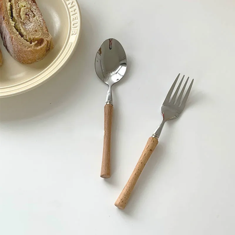 French Kitchen Utensils Beech Handle Stainless Steel Spoon Fork Tableware Dessert Spoon Pasta Fork Soup Spoon Fruit Fork
French Kitchen Utensils Beech Handle Stainless Steel Spoon Fork Tableware Dessert Spoon Pasta Fork Soup Spoon Fruit Fork