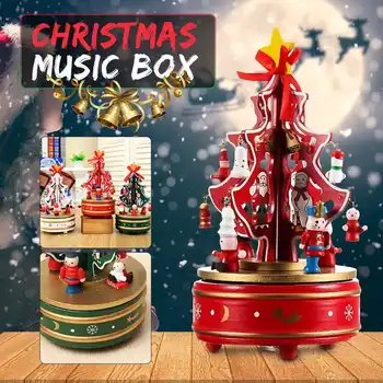 Wooden Tree Holiday Gift Christmas Decor Music Box Christmas Tree Shape Rotate Music Box Best Gift
Wooden Tree Holiday Gift Christmas Decor Music Box Christmas Tree Shape Rotate Music Box Best Gift
