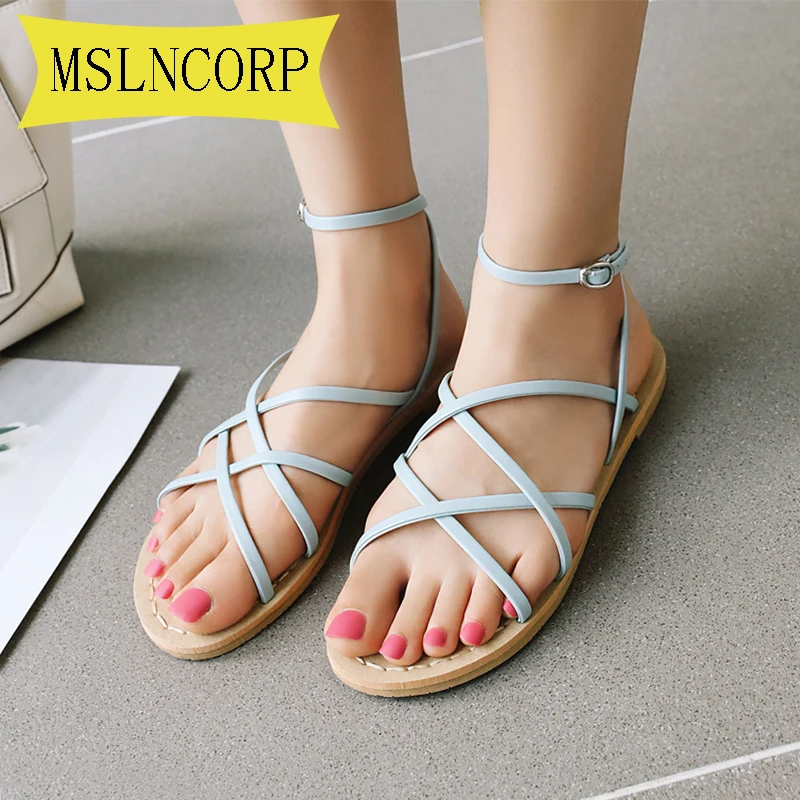 Plus Size 34-43 Summer Sandals Women Flat Shoes Peep-toe Sandalias Roman Sandals Woman Fashion Ankle Strap Open Toe Ladies Shoe
Plus Size 34-43 Summer Sandals Women Flat Shoes Peep-toe Sandalias Roman Sandals Woman Fashion Ankle Strap Open Toe Ladies Shoe