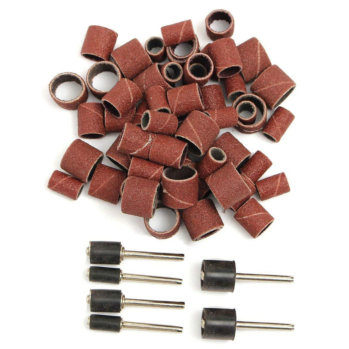 

51pcs Sanding Drum Band Mandrel 1/2in 3/8in 1/4in 120 Grit Rotary Tool Kit For Drem.el Electric Mill Rotary Tools