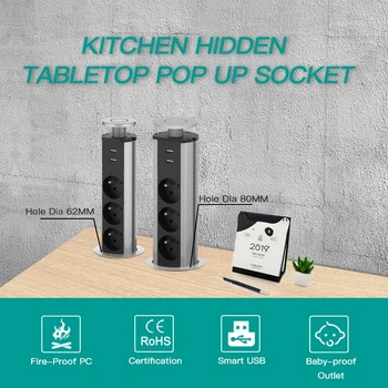 FR French Standard Plug Hidden Kitchen Table Pop Up Electrical Socket Power 1 Led+2*2.1A charge USB ports Aluminum Shelf Silver
FR French Standard Plug Hidden Kitchen Table Pop Up Electrical Socket Power 1 Led+2*2.1A charge USB ports Aluminum Shelf Silver