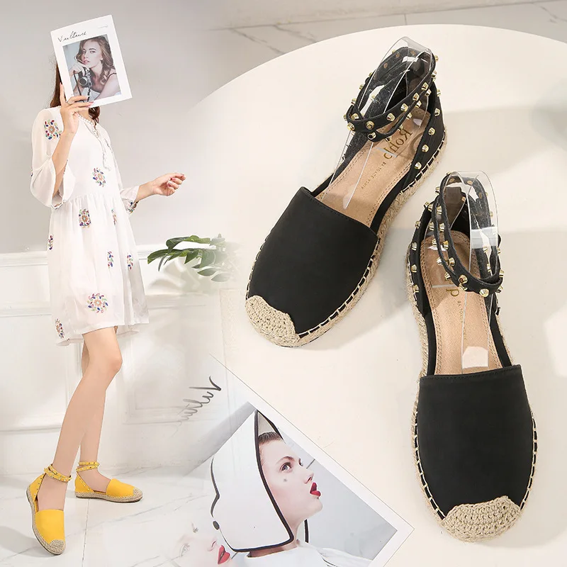 2020 Spring Summer round Head Rivet Patch Casual WOMEN'S Sandals Buckle Hallow WOMEN'S Flat Shoes Place of Origin Supply of Good
2020 Spring Summer round Head Rivet Patch Casual WOMEN'S Sandals Buckle Hallow WOMEN'S Flat Shoes Place of Origin Supply of Good