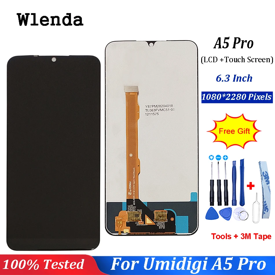 For UMI Umidigi A5 Pro LCD Display Screen Touch Complete Digitizer Replacement Part 6.3in For UMI A5 Pro LCD Screen Display+Tool 
For UMI Umidigi A5 Pro LCD Display Screen Touch Complete Digitizer Replacement Part 6.3in For UMI A5 Pro LCD Screen Display+Tool