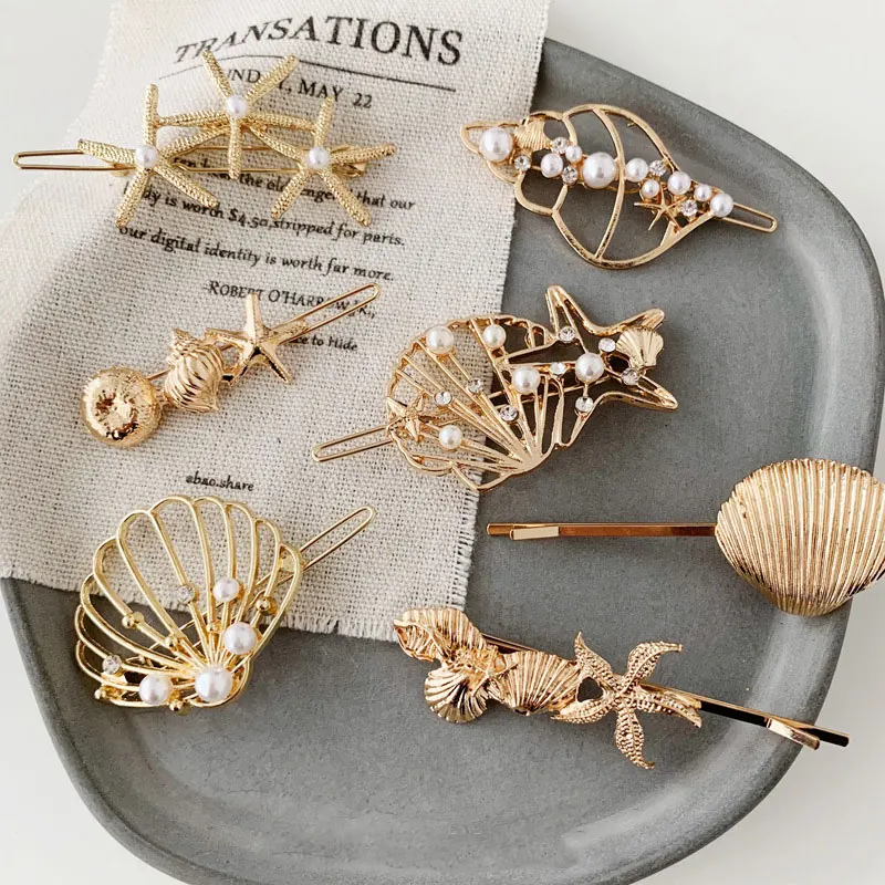 Starfish Barrettes Hairpins Pearl Hair Clips for Women girls Hair Accessories Snap Clip Hairgrips accesorios para el cabello
Starfish Barrettes Hairpins Pearl Hair Clips for Women girls Hair Accessories Snap Clip Hairgrips accesorios para el cabello