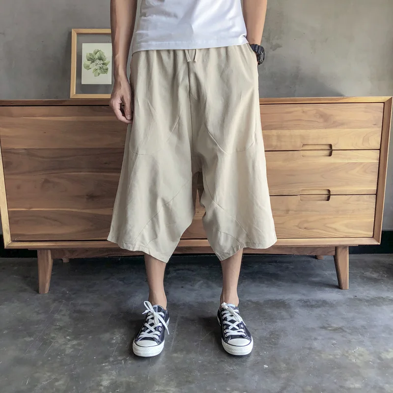 Фото Мужские джоггеры 2021 брюки шаровары в стиле Харадзюку летние винтажные