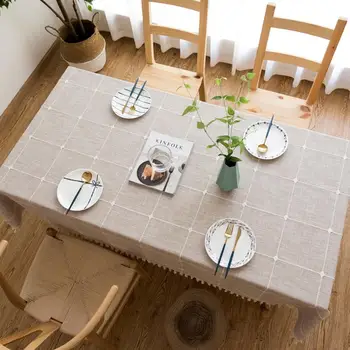 Square Checked Embroidered Tablecloth Plain Cotton Linen Tassel Rectangular Table Mat
Square Checked Embroidered Tablecloth Plain Cotton Linen Tassel Rectangular Table Mat