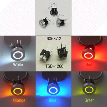10PCS 6X6X8.2mm With LED Power Ring Logo Cap 6PIN DIP Momentary Tact Button Top Round Head Indication Push Button
10PCS 6X6X8.2mm With LED Power Ring Logo Cap 6PIN DIP Momentary Tact Button Top Round Head Indication Push Button