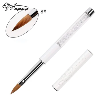 ANGNYA Nail Art Brush 8# Kolinsky Sable Hair white Rhinestone Handle Acrylic UV Gel Extension Builder Drawing Brush Manicure 
ANGNYA Nail Art Brush 8# Kolinsky Sable Hair white Rhinestone Handle Acrylic UV Gel Extension Builder Drawing Brush Manicure