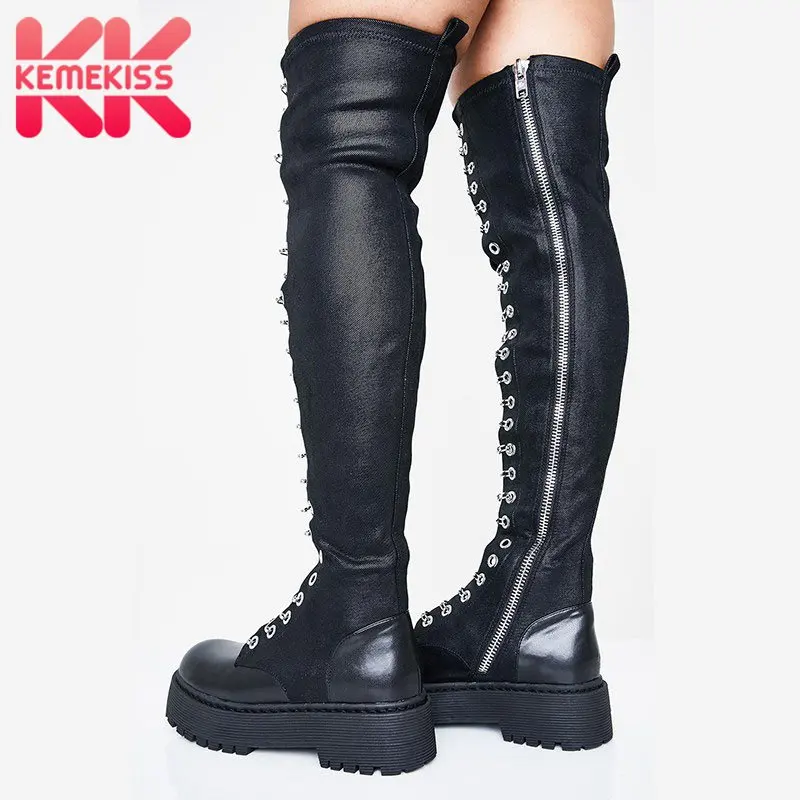KemeKiss Women Over The Knee Footwear Zipper Fashion Thick Bottom Elastic Bootie Slim Lady Party Night Club Footwear size 35-41
KemeKiss Women Over The Knee Footwear Zipper Fashion Thick Bottom Elastic Bootie Slim Lady Party Night Club Footwear size 35-41