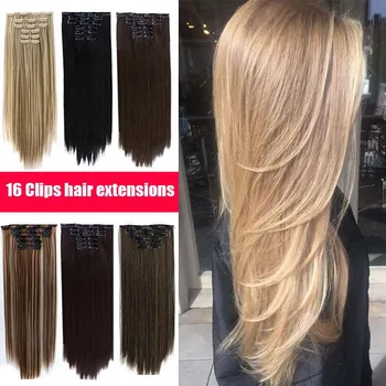 LUPU Clip In Hair Extensions 24" Long Straight Hair Piece For Women 6 Pcs/Set 16 Clips Synthetic Heat Resistant Fiber
LUPU Clip In Hair Extensions 24" Long Straight Hair Piece For Women 6 Pcs/Set 16 Clips Synthetic Heat Resistant Fiber
