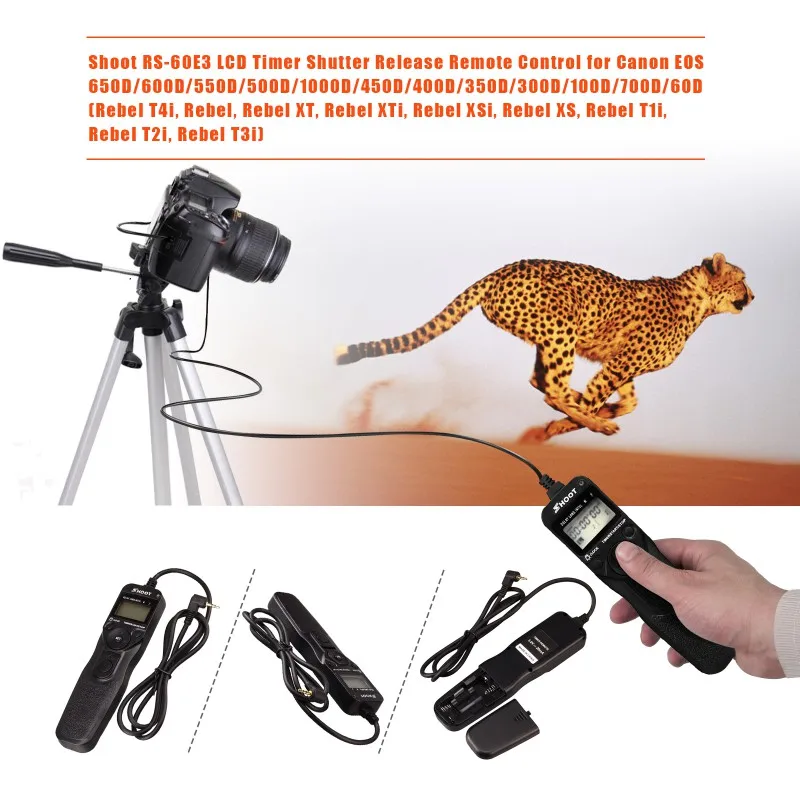 Timer Remote Control Shutter Cable RS-60E3 Release Switch Controller Cord For Canon 1000D/600D//550D/500D/650D Camera
Timer Remote Control Shutter Cable RS-60E3 Release Switch Controller Cord For Canon 1000D/600D//550D/500D/650D Camera