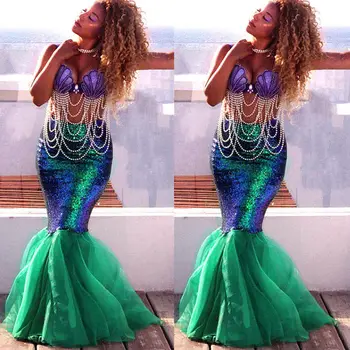 Womens Adult Mermaid Tail Full Skirt Party Maxi Fancy Dress Cosplay Costume
Womens Adult Mermaid Tail Full Skirt Party Maxi Fancy Dress Cosplay Costume