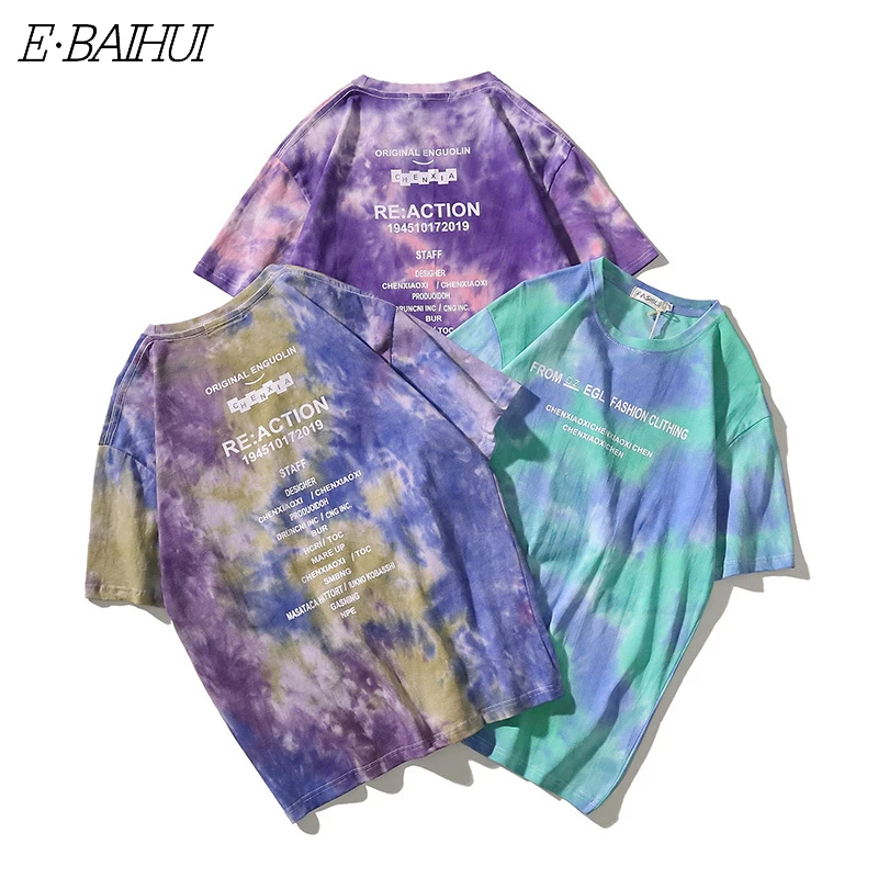 E-BAIHUI 2020 New Tie-Dyed Cotton t shirts Short Sleeves t-shirt Women Fashion Print t shirt Men Tops Tees Casual t shirt Women
E-BAIHUI 2020 New Tie-Dyed Cotton t shirts Short Sleeves t-shirt Women Fashion Print t shirt Men Tops Tees Casual t shirt Women