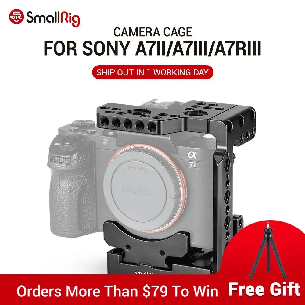 SmallRig Quick Release DSLR Camera Cage With Arca Style Quick Plate Half Cage for Sony A7R III/A7 III/A7 II/A7R II/A7S II 2238
SmallRig Quick Release DSLR Camera Cage With Arca Style Quick Plate Half Cage for Sony A7R III/A7 III/A7 II/A7R II/A7S II 2238