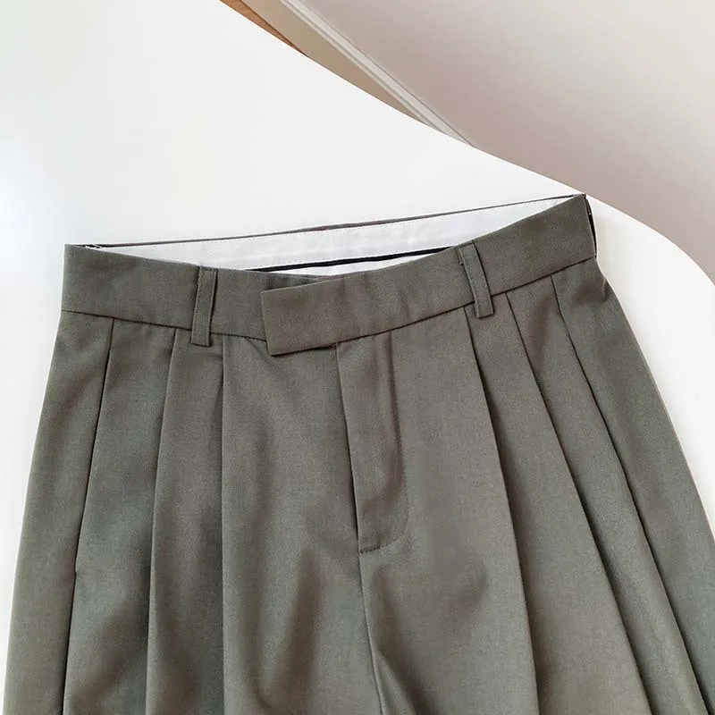 FORYUNSHES Women Wide Leg Cigarette Suits Trousers 2020 Autumn Femme High Waist Straight Pants Casual Office Business Bottom