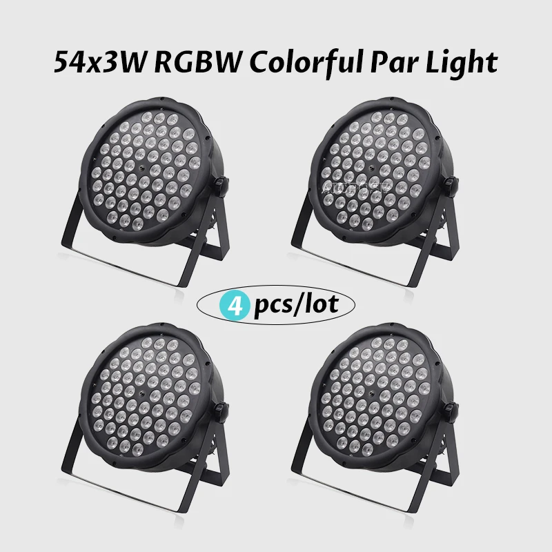4 шт./лот светодиодный просветильник тор par s 54x3W DJ Par led 54*3w light R12 G18 B18 W6