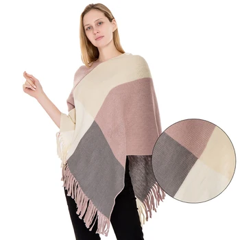 Fashion Large Square Pattern Color Matching Knit Warm Shawl Autumn Winter Tassel Decoration Head Cloak Scarve
Fashion Large Square Pattern Color Matching Knit Warm Shawl Autumn Winter Tassel Decoration Head Cloak Scarve