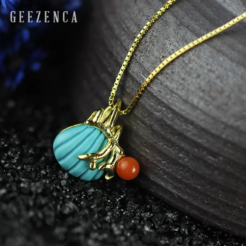 925 Sterling Silver Natural Turquoise Shell Pendant Necklace Fine Jewelry Women Designer Trendy Gold Plated Necklace Party Gift
925 Sterling Silver Natural Turquoise Shell Pendant Necklace Fine Jewelry Women Designer Trendy Gold Plated Necklace Party Gift