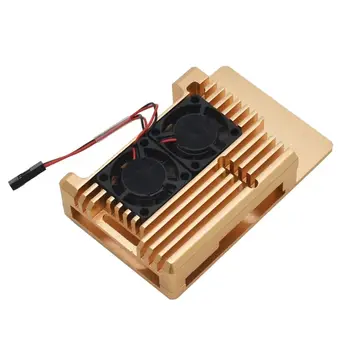 Aluminum Alloy Metal Case Protective Shell with Dual Cooling Radiator Fan for Raspberry Pi 4 Model B/B+
Aluminum Alloy Metal Case Protective Shell with Dual Cooling Radiator Fan for Raspberry Pi 4 Model B/B+