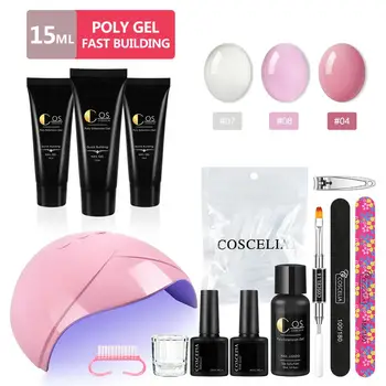 COSCELIA Pro Poly Gel Kit Manicure Set 36W UV LED Lamp 15ml Poly UV Gel Quick Building For Nail Extension Gel Nail Art Tools Set
COSCELIA Pro Poly Gel Kit Manicure Set 36W UV LED Lamp 15ml Poly UV Gel Quick Building For Nail Extension Gel Nail Art Tools Set