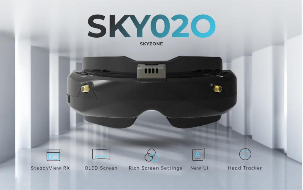 SKYZONE SKY02O FPV Goggles 640*400 OLED 5.8Ghz SteadyView Diversity RX Built in HeadTracker DVR HDMI AVIN/OUT for RC Racing Drone