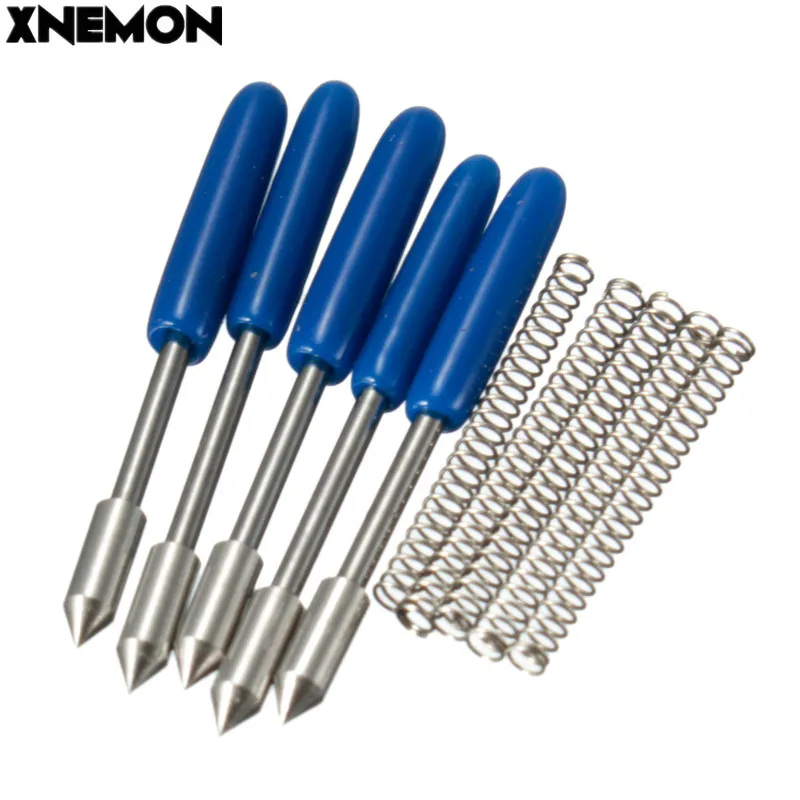 

XNEMON 5PCS 60 Degrees Blades for Graphtec CB09 Vinyl Cutter Cutting Plotter+Springs Length 19mm Shank Diameter: 2mm/0.078"