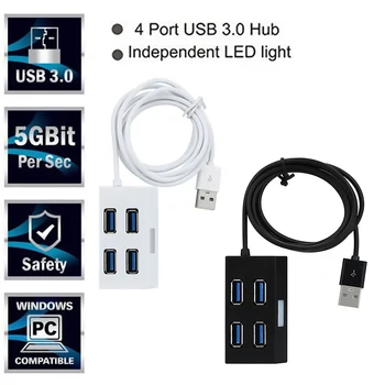 USB 3.0 Mini HUB Splitter Environmental Protection and Durability 4 Ports Desktop External Adapter with Blue Indicator
USB 3.0 Mini HUB Splitter Environmental Protection and Durability 4 Ports Desktop External Adapter with Blue Indicator