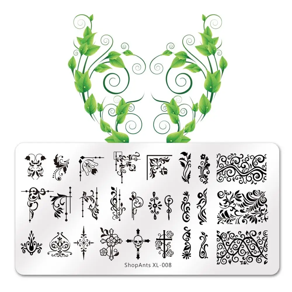 

SHOPANTS Nail Art Stamp Stamping Image Plate 6*12cm Stainless Steel Nail Template Manicure Stencil Tools