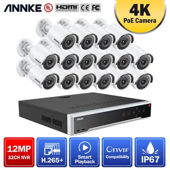 

ANNKE 16CH 4K Ultra HD POE Network Video Security System 12MP H.265+ NVR With 16pcs 8MP Weatherproof Bullet IP Camera CCTV Kit